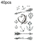40 autocollants de tatouage éphémère imperméables, RC-445, RC-446, RC-447, RC-448, RC-449, RC-451, RC-452, RC-453, RC-454, RC-455, RC-456, RC-457