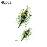 40 autocollants de tatouage éphémère imperméables, RC-445, RC-446, RC-447, RC-448, RC-449, RC-451, RC-452, RC-453, RC-454, RC-455, RC-456, RC-457