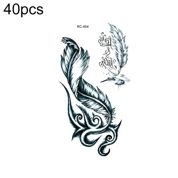 40 autocollants de tatouage éphémère imperméables, RC-445, RC-446, RC-447, RC-448, RC-449, RC-451, RC-452, RC-453, RC-454, RC-455, RC-456, RC-457