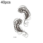 40 autocollants de tatouage éphémère imperméables, RC-445, RC-446, RC-447, RC-448, RC-449, RC-451, RC-452, RC-453, RC-454, RC-455, RC-456, RC-457