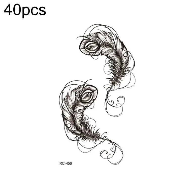 40 autocollants de tatouage éphémère imperméables, RC-445, RC-446, RC-447, RC-448, RC-449, RC-451, RC-452, RC-453, RC-454, RC-455, RC-456, RC-457