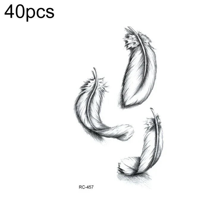 40 autocollants de tatouage éphémère imperméables, RC-445, RC-446, RC-447, RC-448, RC-449, RC-451, RC-452, RC-453, RC-454, RC-455, RC-456, RC-457