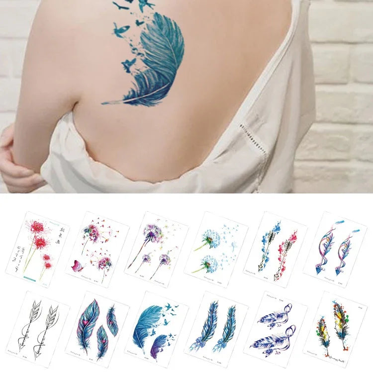 Autocollant de tatouage de bras de fleur imperméable 20 PCS, SC-529, SC-557, SC-558, SC-559, SC-561, SC-564, SC-551, SC-556, SC-552, SC-553, SC-554, SC-555