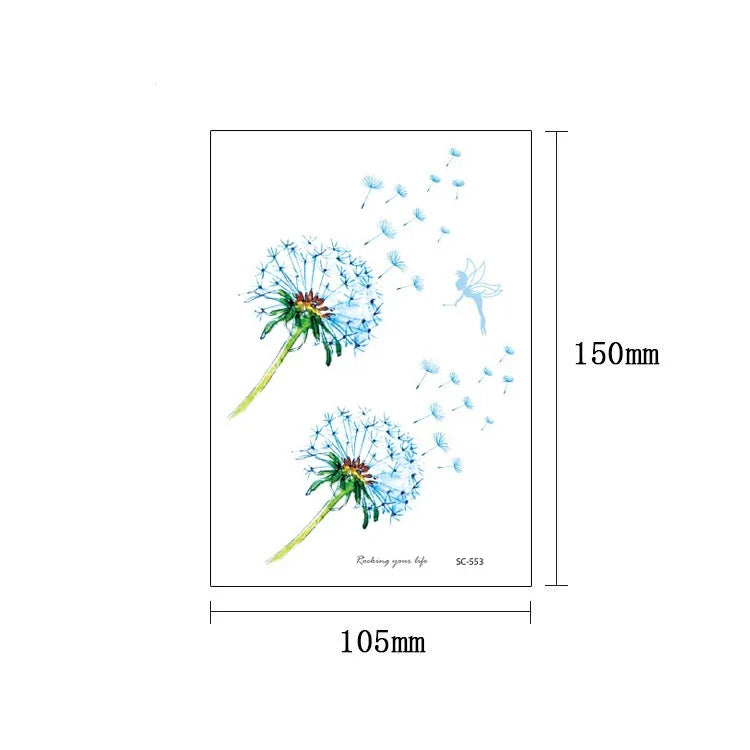 Autocollant de tatouage de bras de fleur imperméable 20 PCS, SC-529, SC-557, SC-558, SC-559, SC-561, SC-564, SC-551, SC-556, SC-552, SC-553, SC-554, SC-555