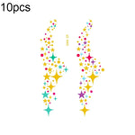 10 Pcs Autocollant de tatouage facial étanche pour festival de musique, estampage à chaud, VS-001, VS-002, VS-003, VS-004, VS-005, VS-006, VS-007, VS-008, VS-009, VS-010