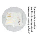 10 Pcs Autocollant de tatouage facial étanche pour festival de musique, estampage à chaud, VS-001, VS-002, VS-003, VS-004, VS-005, VS-006, VS-007, VS-008, VS-009, VS-010