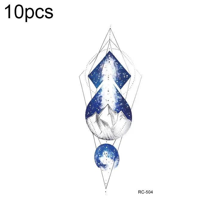10 autocollants de tatouage temporaire étanches à l'eau, RC-501, RC-502, RC-503, RC-504, RC-505, RC-506, RC-507, RC-508, RC-509, RC-510, RC-511, RC-512, RC-513, RC-514, RC-515, RC-516