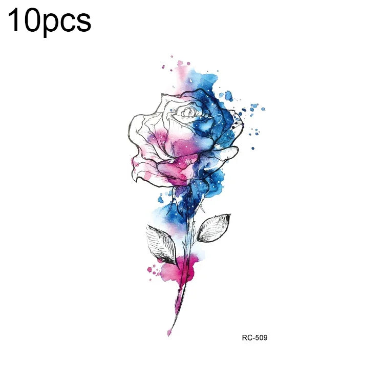 10 autocollants de tatouage temporaire étanches à l'eau, RC-501, RC-502, RC-503, RC-504, RC-505, RC-506, RC-507, RC-508, RC-509, RC-510, RC-511, RC-512, RC-513, RC-514, RC-515, RC-516