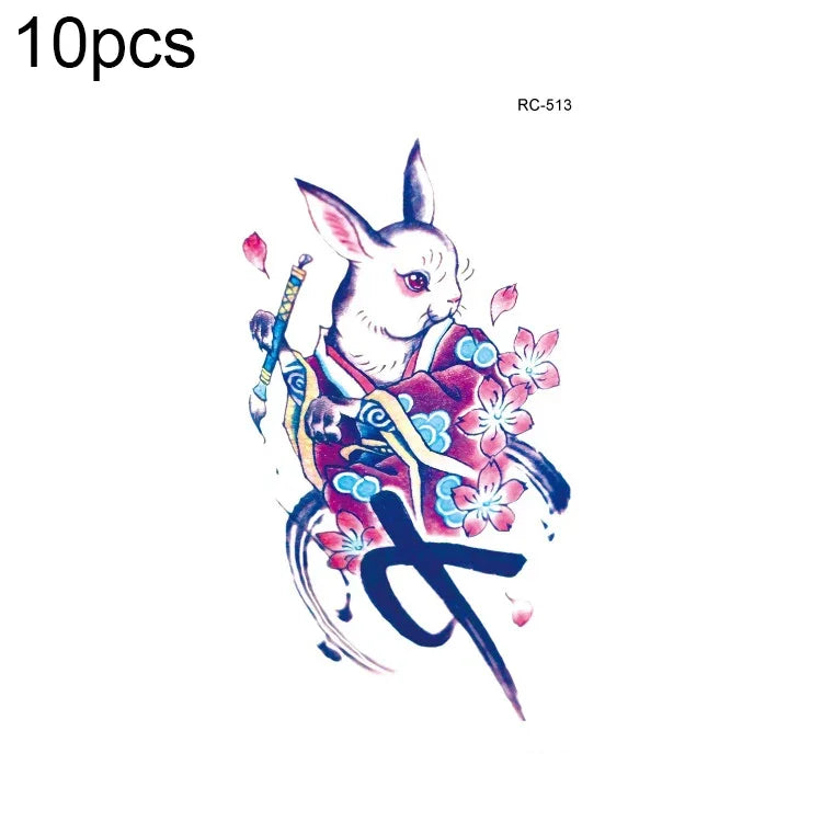 10 autocollants de tatouage temporaire étanches à l'eau, RC-501, RC-502, RC-503, RC-504, RC-505, RC-506, RC-507, RC-508, RC-509, RC-510, RC-511, RC-512, RC-513, RC-514, RC-515, RC-516