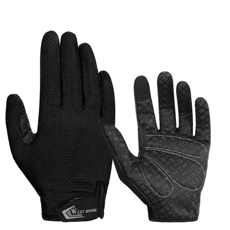 WEST BIKING YP0211223 Gants à doigts complets pour le cyclisme Absorption des chocs Antidérapants Gants à écran tactile, M, L, XL