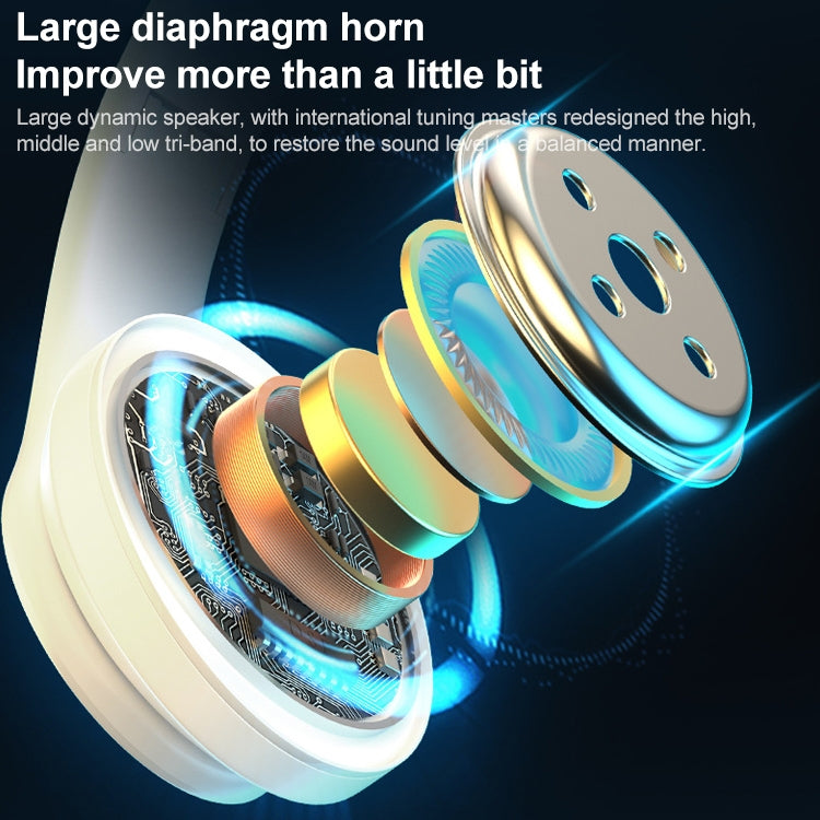 Casque Bluetooth sans fil B39 Subwoofer avec lumière respirante, prise en charge de la carte TF