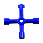 Clé croisée de vanne de compteur d'eau d'ascenseur clé intérieure triangulaire, style : A noir, A noir, A bleu, B argent, D argent trou hexagonal/ carré central, E argent, F argent, D argent trou carré double face central