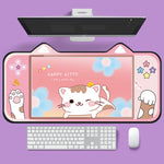 Tapis de souris de bureau mignon en forme d'oreilles de chat, 400 x 800 x 2mm