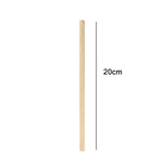 10 pailles en bambou biodégradables naturelles pour jus, café, thé aux perles, style : 20 cm plat, 20 cm biseauté