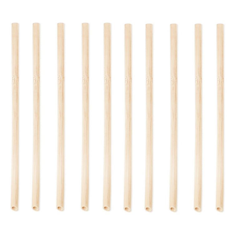 10 pailles en bambou biodégradables naturelles pour jus, café, thé aux perles, style : 20 cm plat, 20 cm biseauté