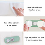 Verrou de sécurité de porte anti-pincement pour enfants, Gris clair, Vert