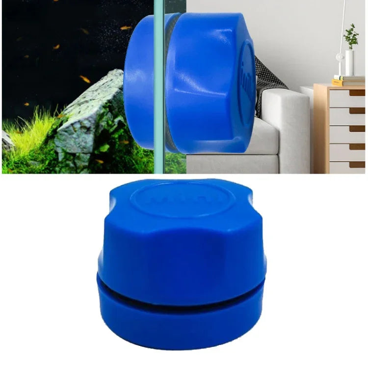 Brosse de nettoyage magnétique double face pour aquarium, Bleu, Blanc, Noir