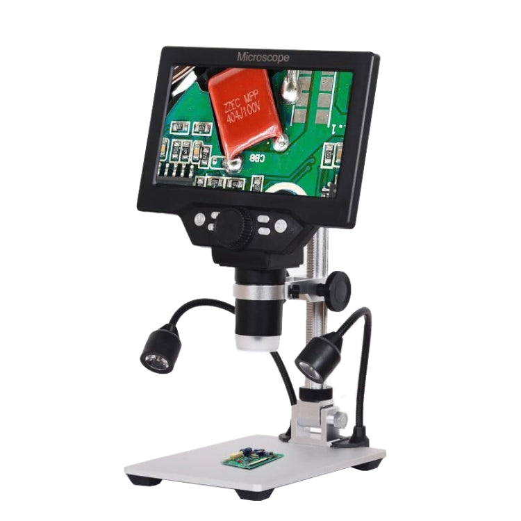 G1200D Écran LCD 7 pouces 1200X Microscope de bureau électronique numérique portable, prise EU avec batterie, prise US avec batterie, prise AU avec batterie, prise UK avec batterie