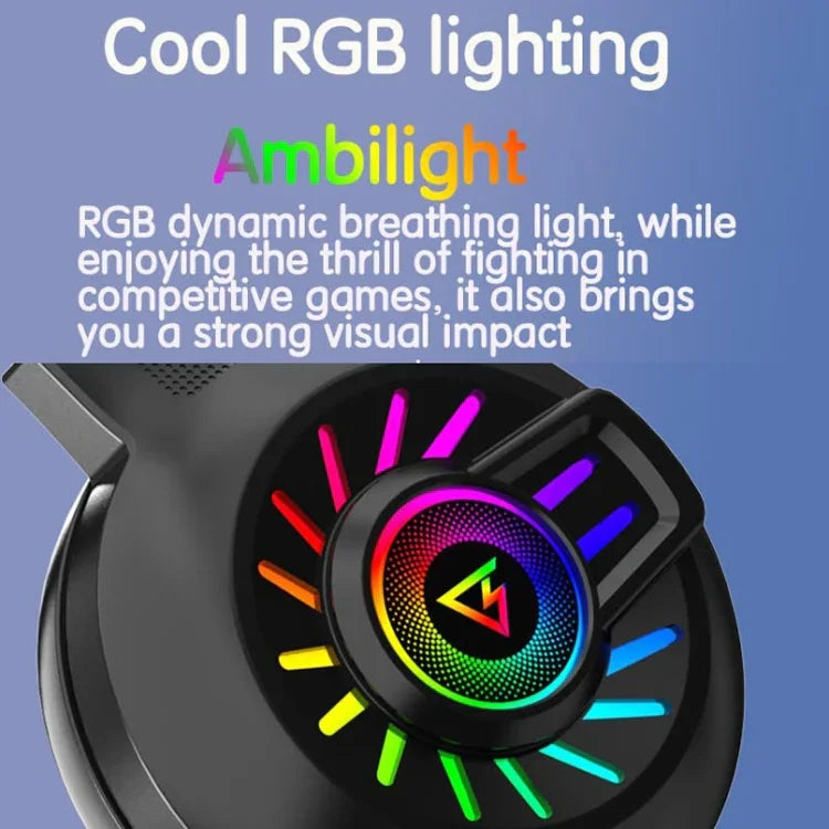 Casque de jeu filaire lumineux RVB FOREV G97 avec micro, spécifications : Canal 7.1 (noir)