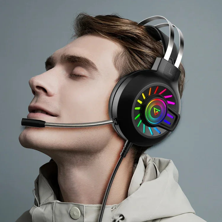 Casque de jeu filaire lumineux RVB FOREV G97 avec micro, spécifications : Canal 7.1 (noir)