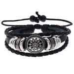 Bracelet réglable en cuir avec perles tournesol, lot de 5 pièces BX222