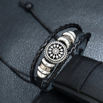 Bracelet réglable en cuir avec perles tournesol, lot de 5 pièces BX222