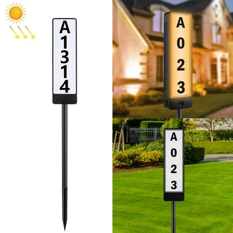 TS-G6704 Lampe de pelouse solaire avec numéro de maison et température de couleur double, TS-G6704
