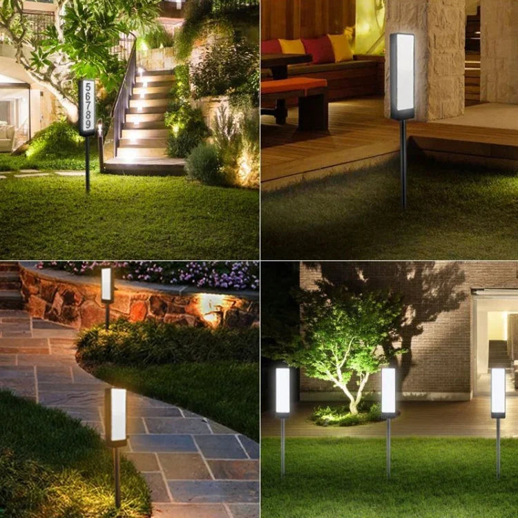 TS-G6704 Lampe de pelouse solaire avec numéro de maison et température de couleur double, TS-G6704