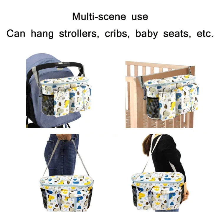 Sac de Rangement Multifonctionnel pour Poussette, Dinosaure Blanc, Zoo Jaune, Agneau Vert, Alpaga Blanc, Hibou Tibétain, Cerf Denglin, Zoo Jaune + Poche Latérale, Agneau Vert + Poche Latérale, Alpaga Blanc + Poche Latérale, Hibou Tibétain + Poche Latérale