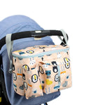 Sac de Rangement Multifonctionnel pour Poussette, Dinosaure Blanc, Zoo Jaune, Agneau Vert, Alpaga Blanc, Hibou Tibétain, Cerf Denglin, Zoo Jaune + Poche Latérale, Agneau Vert + Poche Latérale, Alpaga Blanc + Poche Latérale, Hibou Tibétain + Poche Latérale