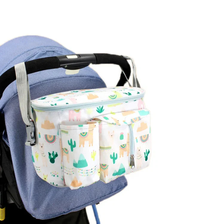 Sac de Rangement Multifonctionnel pour Poussette, Dinosaure Blanc, Zoo Jaune, Agneau Vert, Alpaga Blanc, Hibou Tibétain, Cerf Denglin, Zoo Jaune + Poche Latérale, Agneau Vert + Poche Latérale, Alpaga Blanc + Poche Latérale, Hibou Tibétain + Poche Latérale