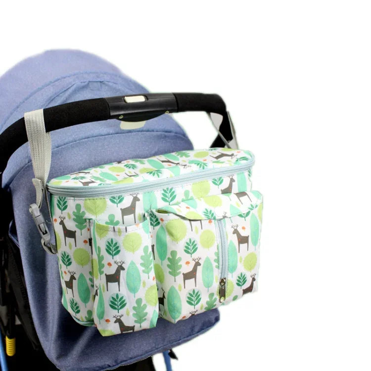 Sac de Rangement Multifonctionnel pour Poussette, Dinosaure Blanc, Zoo Jaune, Agneau Vert, Alpaga Blanc, Hibou Tibétain, Cerf Denglin, Zoo Jaune + Poche Latérale, Agneau Vert + Poche Latérale, Alpaga Blanc + Poche Latérale, Hibou Tibétain + Poche Latérale