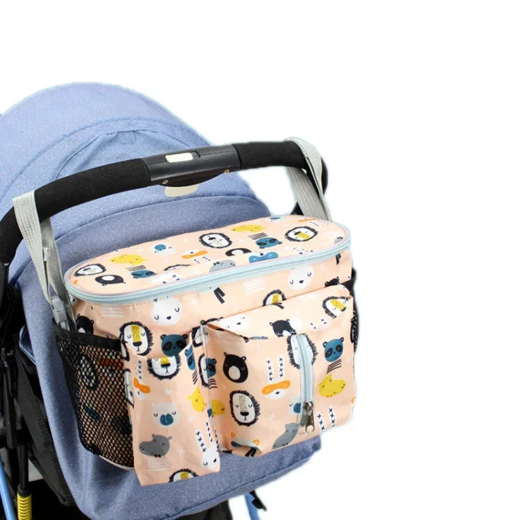 Sac de Rangement Multifonctionnel pour Poussette, Dinosaure Blanc, Zoo Jaune, Agneau Vert, Alpaga Blanc, Hibou Tibétain, Cerf Denglin, Zoo Jaune + Poche Latérale, Agneau Vert + Poche Latérale, Alpaga Blanc + Poche Latérale, Hibou Tibétain + Poche Latérale