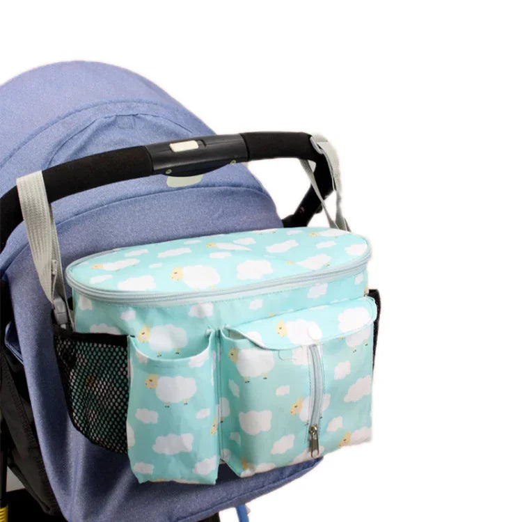 Sac de Rangement Multifonctionnel pour Poussette, Dinosaure Blanc, Zoo Jaune, Agneau Vert, Alpaga Blanc, Hibou Tibétain, Cerf Denglin, Zoo Jaune + Poche Latérale, Agneau Vert + Poche Latérale, Alpaga Blanc + Poche Latérale, Hibou Tibétain + Poche Latérale