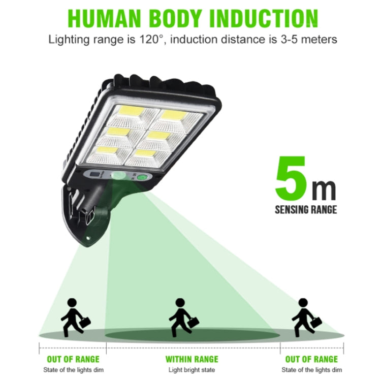 Lampadaire Solaire LED à Induction Corporelle pour Jardin, Spéc. : 616A-18 LED, 616B-72 COB, 616C-30 COB, 616A-18 LED avec Télécommande, 616B-72 COB avec Télécommande, 616C-30 COB avec Télécommande