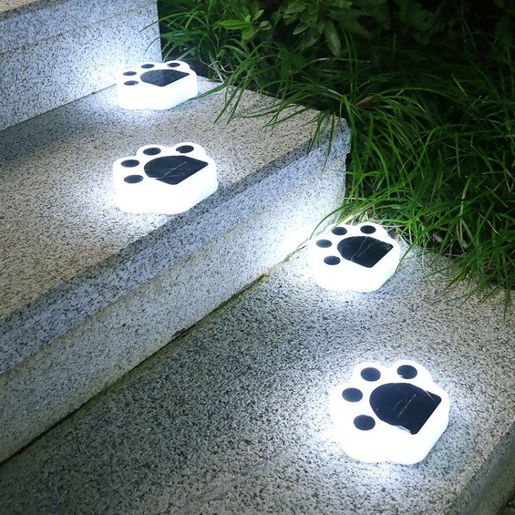 Lampe enterrée solaire à LED pour cour, motif patte d'ours, lumière blanche, lumière chaude