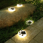 Lampe enterrée solaire à LED pour cour, motif patte d'ours, lumière blanche, lumière chaude