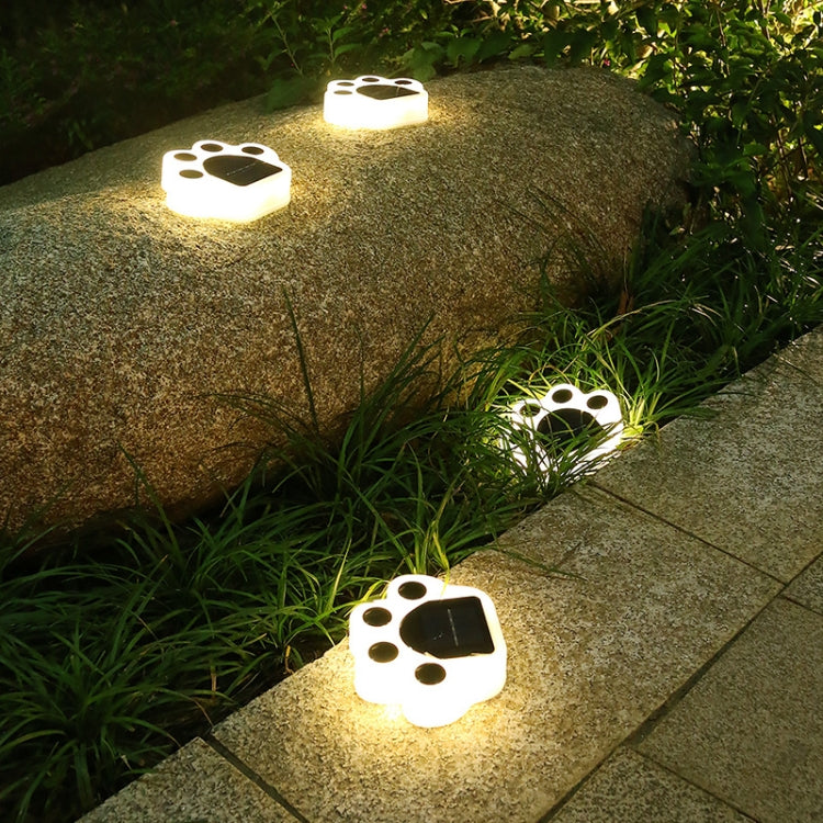 Lampe enterrée solaire à LED pour cour, motif patte d'ours, lumière blanche, lumière chaude
