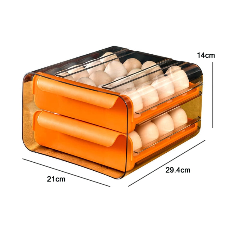 Boîte de rangement pour œufs à double tiroir, Orange, Blanc, Gris