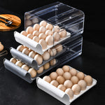 Boîte de rangement pour œufs à double tiroir, Orange, Blanc, Gris