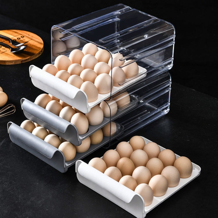 Boîte de rangement pour œufs à double tiroir, Orange, Blanc, Gris