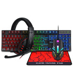 Ensemble clavier, souris et casque de jeu lumineux 4 en 1 T-WOLF TF-800
