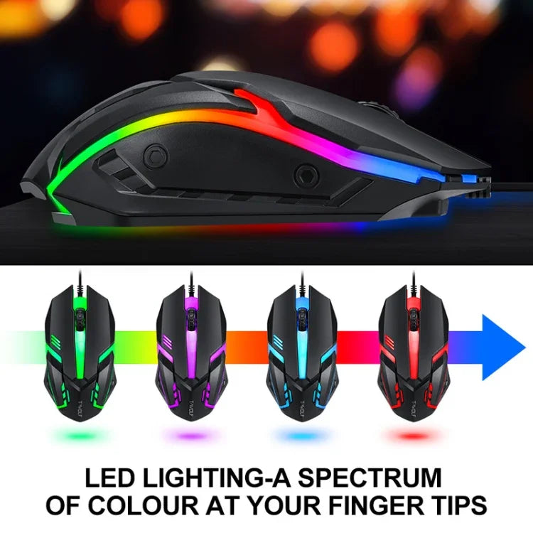 Ensemble clavier, souris et casque de jeu lumineux 4 en 1 T-WOLF TF-800