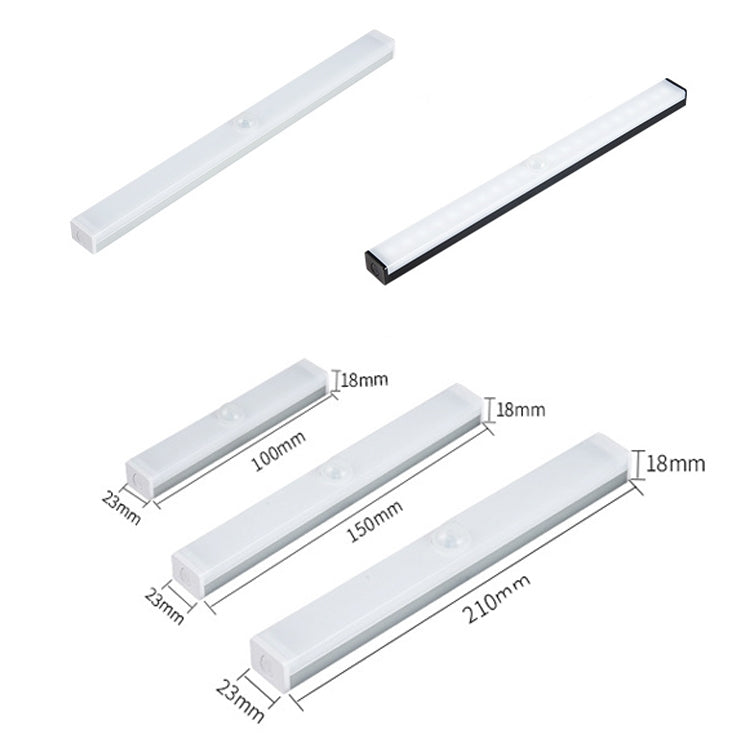 Bande lumineuse LED à induction pour corps humain, lampe de chargement pour armoire, Tailles : 10 cm, 15 cm, 21 cm