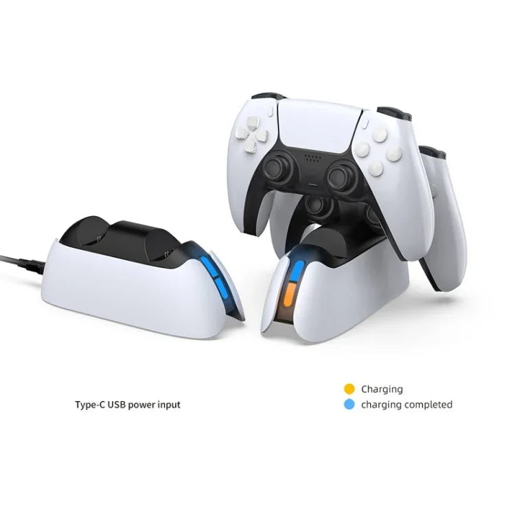 Base de chargement pour manette de jeu à contact DOBE TP5-05103 avec voyant lumineux pour PS5, TP5-05103