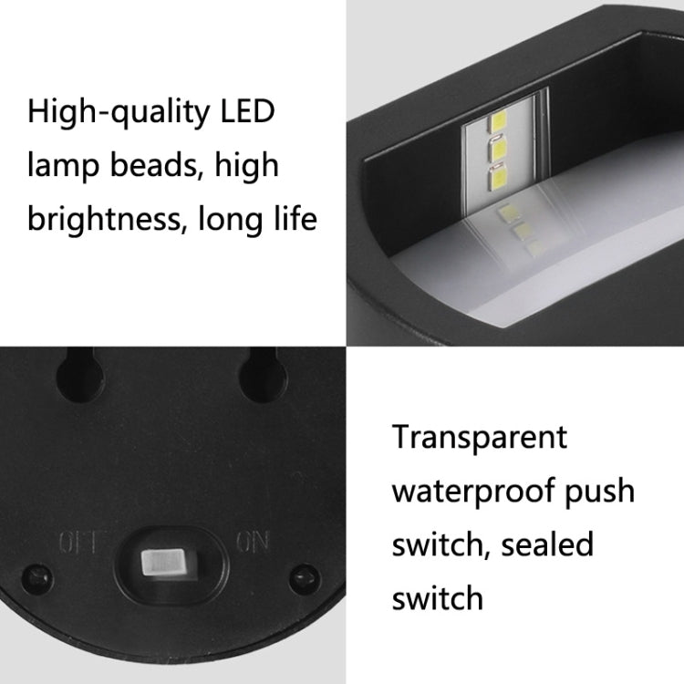 Solar Outdoor Waterproof LED Round Wall Lamp Stair Light, White Light, Warm Light