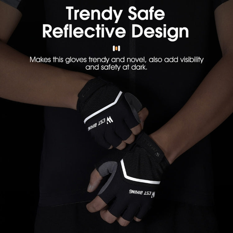 WEST BIKING YP0211222 Gants de vélo antichoc à demi-doigts, M, L, XL