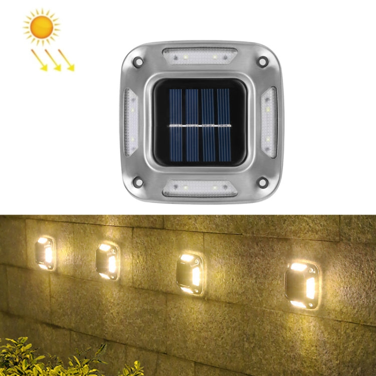 8 LED Lampe Solaire Murale Extérieure Acier Inoxydable Lumière Enterrée, Lumière Blanche, Lumière Chaude, Lumière Colorée