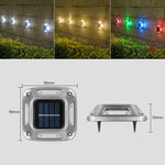 8 LED Lampe Solaire Murale Extérieure Acier Inoxydable Lumière Enterrée, Lumière Blanche, Lumière Chaude, Lumière Colorée