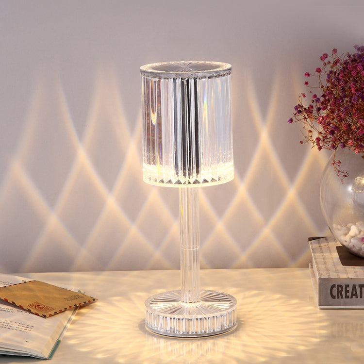 Lampe de table USB tactile en cristal diamant, Rechargeable USB (Lumière tricolore), Rechargeable USB (RGB avec télécommande 16 couleurs)